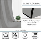 Diraysid Light Grey Grommet Blackout Curtains - Image 5