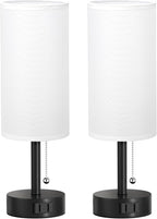 White Bedside Table Lamps Set of 2 - Image 8
