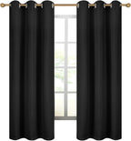 Diraysid 100% Blackout Curtains Black Linen Curtains - Image 6