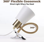 Desk lamp Eye-Caring Table Lamps, 360°Rotation Gooseneck Clip on Lamp Reading - Image 4