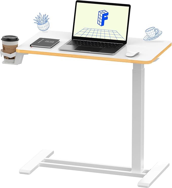 FLEXISPOT H7 28" Pneumatic Height-Adjustable Overbed Table by Unknown