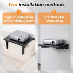 No Drill Metal Projector Shelf for Wall Mounted, 10.6 x 8.2 Inch Adjustable - Image 5