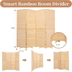 Room Divider Folding Privacy Screens, Hand-Made Natural Bamboo Room Dividers | - Image 5