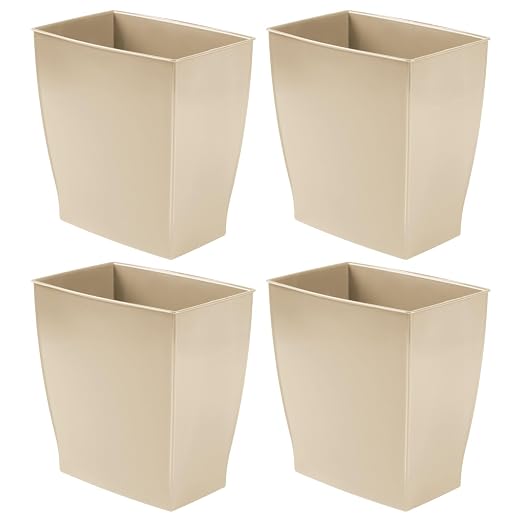 iDesign Small Plastic Bathroom Trash Can, Slim Rectangle Garbage Bin by iDesign