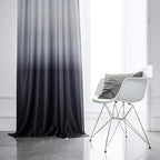 SimpleHome Ombre Gradient Black White to Gray Curtains - Image 3