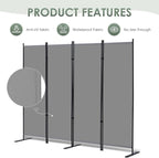 RANTILA 4 Panel Room Divider, 6 FT Folding Privacy Screen - Image 6