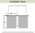 Simplebrand Ava Grey Short 30 Inches Blackout Curtain 2 Panels Set, Half Window - Image 2