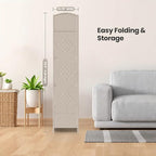 6 Panel Folding Room Divider, Woven Privacy Screen, handcrafted diamond pattern - Image 7