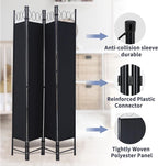 Room Divider 4 Panels 6FT Room Divider Black Privacy Panel Screens | Wall - Image 2