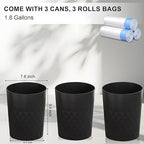 3 Pack Small Bathroom Trash Can - Image 4