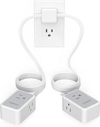 TESSAN Double Ended Flat Plug Power Strip, Twin Extension Cord 12 FT, Dual by TESSAN