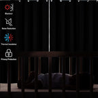 Diraysid Black Grommet Blackout Curtains - Image 3