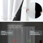 BGment White Blackout Curtains for Small Window 30 Inch Long 2 Panels | Thermal - Image 6
