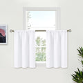 BGment White Curtains 36 Inch Length, Cafe Drapes by BGment