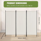 VEVOR Room Divider, 3 Panel Room Dividers and Folding Privacy Screens, Fabric - Image 7