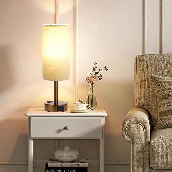 Brown Bedside Table Lamp for Bedroom - Image 8