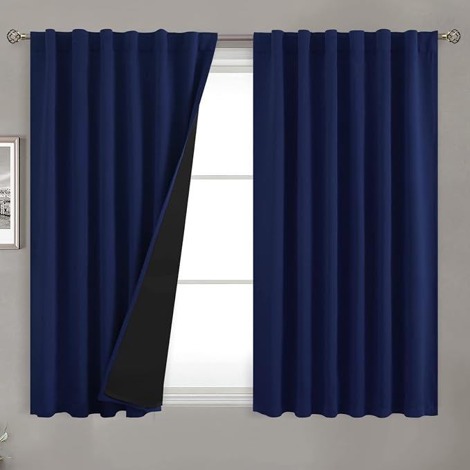BGment Navy Blue 100% Blackout Curtains 54 Inches Long by BGment