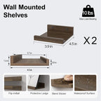 Small Walnut Floating Shelves for Wall, 4 in Shelf - Image 3