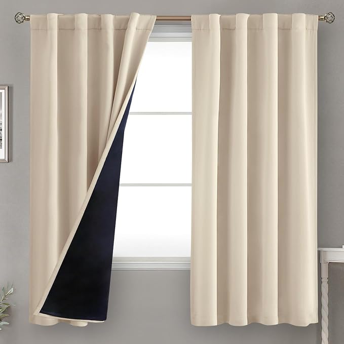 BGment Champagne Blackout Curtains 63 Inch Length by BGment