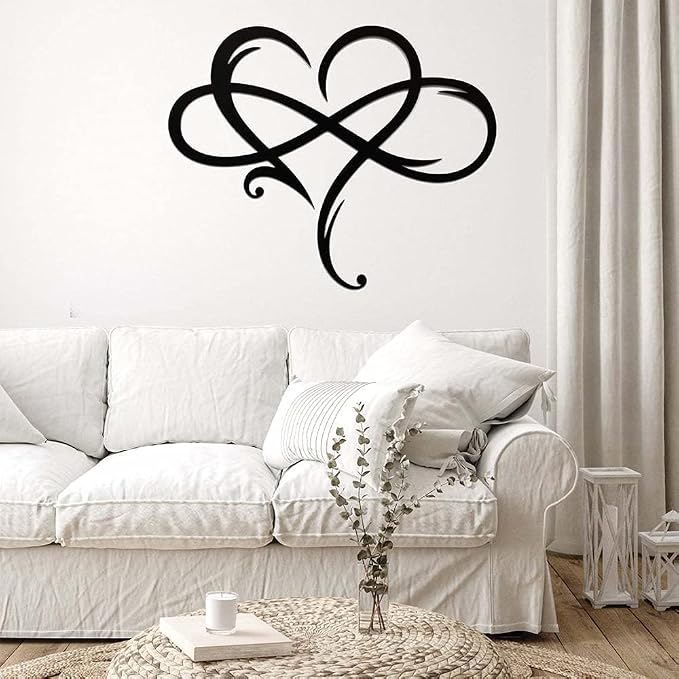 Infinity Heart Wall Decor, Unique Infinity Heart Metal Art Wall Decor Love Sign - Image 4