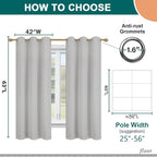 Diraysid 100% Blackout Curtains Light Grey Linen Curtains - Image 5