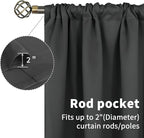 BGment Dark Grey Blackout Curtains 90 Inches Length - Image 4