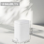 Small Bathroom Trash Can with Lid, 1.9 Gallon Slim Soft Close Step, Kitchen & - Image 7