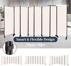 Room Divider 6 Panel-176''Wide Folding Privacy Screen, Large Partition Wall | - Image 5