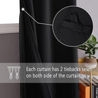 DWCN Short Black Blackout Curtains - Image 2