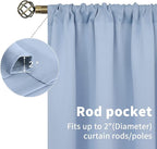 BGment Light Blue Room Darkening Curtains 45 Inches Long - Image 3