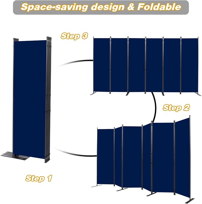 Room Divider, 6 Panel Folding Privacy Screens - Image 5