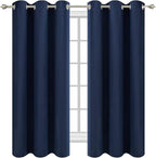 Diraysid Navy Blue Grommet Blackout Curtains - Image 2