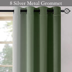 SimpleHome Ombre Sage Green to Grey White Curtains - Image 5
