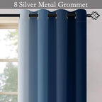 SimpleHome Ombre Blue to Grey White Curtains - Image 5
