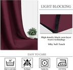 Diraysid Burgundy Red Grommet Blackout Curtains - Image 7