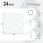 24PCS Hanging Room Divider Wall Screen Panel Room Divider Panels- Leaves | - Image 2