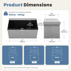 DUMOS 30 Inch Folding Storage Ottoman Bench, Large Hidden Storage Chest | - Image 3
