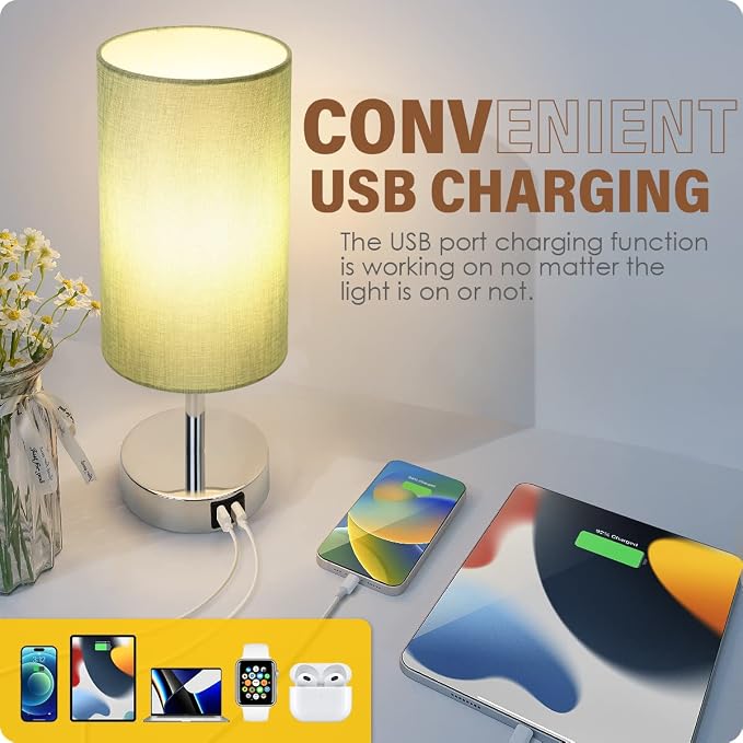 Yarra-Decor Bedside Lamp with USB Port - Image 4