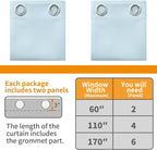 YoungsTex 100% Blackout Curtains 45 Inch Length 2 Panels, Room Darkening Drapes - Image 6