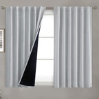 BGment Light Grey Short 100% Blackout Curtains 45 Inch Length by BGment