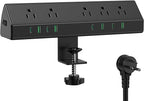 Jgstkcity Desk Clamp Power Strip USB C 45W, 8 USB, 10FT Cable, Edge Mount by Jgstkcity