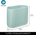 iDesign Small Slim Plastic Bathroom Trash Can - Image 4
