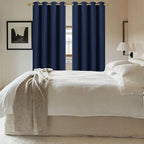 Diraysid Navy Blue Grommet Blackout Curtains - Image 7
