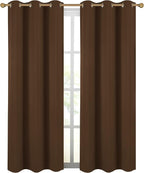 Diraysid Chocolate Brown Grommet Blackout Curtains - Image 2