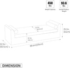 88.6" Beige Oversized Chaise Lounge Bench - Image 2