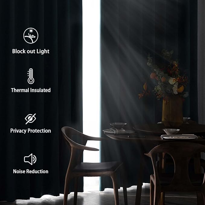 DWCN Grey Blackout Curtains – Thermal Insulated Light Blocking Privacy Grommet - Image 4
