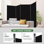 4 Panel Folding Room Divider, Sturdy Frame Freestanding Wall Divider | - Image 2