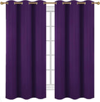 Diraysid Purple Grommet Blackout Curtains - Image 2