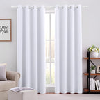 HOMEIDEAS Greyish White Blackout Curtains by HOMEIDEAS
