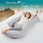 Cooling Pregnancy Pillows for Sleeping, Light Grey | Sasttie Maternity Pillow - Image 7